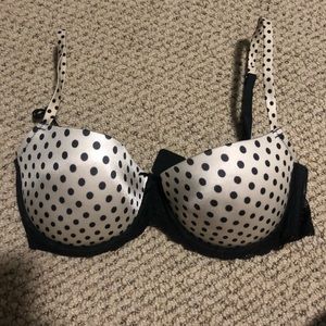 Black and White Polka Dot Aerie Bra 34D